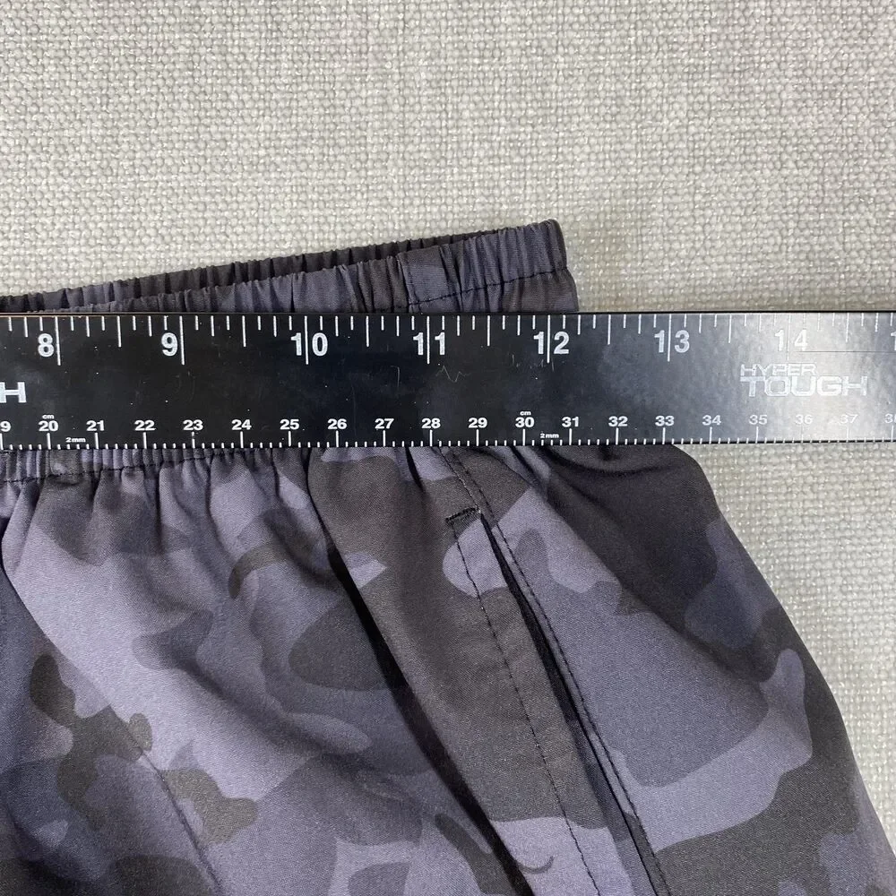 COVE Swim Trunks Mens 28 Gray Camo Elastic Waist Drawstring Stretch Pockets